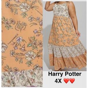 TORRID Warner Bros. Harry Potter Maxi Rayon Slub Tiered Dress 4X